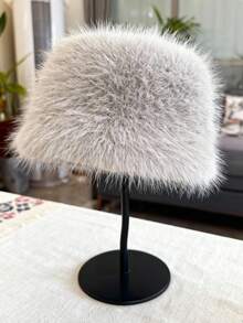 1顶女士冬季帽子，加厚仿毛皮内衬渔夫帽，新款纯色长毛绒保暖护耳渔夫帽，Y2K风格，适合日常佩戴、户外活动、度假、送礼、外套配饰 - 多色 - 查看 12