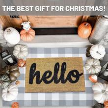 IOHOUZE Buffalo Plaid Checkered Rug 3x5 Ft Front Door Mats, Washable Area Rugs For Front Porch Decor, Spring Summer Welcome Mats Outdoor, Gray White Rug For Farmhouse/Entryway/Home Entrance,One-Size,GreyandWhite3x5Rectangular - GreyandWhite3x5Rectangular - View 3