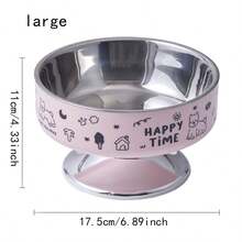 1pc Pet Elevated Bowl, Anti-Spill & Neck Protection, Large Capacity Pet Bowl With Cute Cartoon Design, Suitable For Cats And Small Dogs - Multicolor - View 16