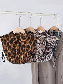 1pc Classic Leopard Print Detachable Collar, Fashion Casual Collar Insert For Sweaters, Unisex - Printed Fake Collar - View 9