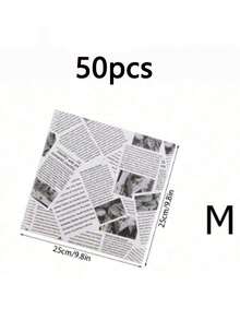 50张一次性防油纸，防水食品包装纸，适用于汉堡、薯条、面包、三明治、快餐烘焙、空气炸锅衬垫 - 彩色 - 查看 14