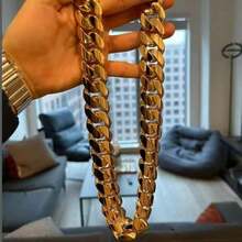 1pc 12mm 316L Stainless Steel Miami Curb Chain Nekclace Or Bracelet  For Men Jewelry Cuban Link Chain Necklaces For Men Gold Chain Cuban Link Chain Women Baddies Chain  Bracelets For Men Accessories Suitable As Valentine's Day Gift, For Party And Daily Wear - 12毫米(0.47吋) - 查看 10