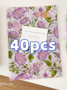 5/10/20/40PCS Purple Trumpet Shaped Teddy Bear Pattern Gift Wrapping Paper, Suitable For Moisture-Proof And Shatterproof Item Protection, Suitable For Birthdays, Valentine's Day, Gifts, Clothing, Gift Packaging, And Decorative Box Filling - Purple - View 11