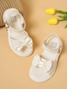 2026新款夏季女童蝴蝶结公主软底防滑中大码时尚百搭凉鞋 - 白色 - 查看 5