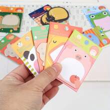 5pcs/Set Cute Cartoon Animal Pattern Memo Pads, Creative Vertical Sticky Notes, 20 Sheets Per Book, 100 Sheets Total, Great For Christmas Gifts Or Prizes - Multicolor - View 1