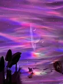 1个LED投影灯，多种颜色图案，遥控器，星空投影仪，卧室夜灯投影仪，水波投影仪，星空投影仪，家庭影院，天花板投影仪，圣诞装饰礼物，情人节礼物，露营，婚礼装饰，浪漫夜灯 - 彩色 - 查看 10