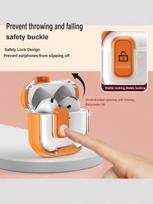 1个极简耳机支架，兼容苹果蓝牙耳机4代主动降噪保护壳，带锁扣，适用于Pro 3/2第二代，防开盖防摔耳机盒 - 彩色 - 查看 2