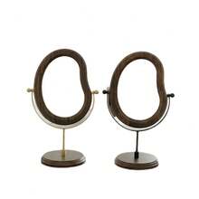 Wooden Vanity Mirror, Luxury Retro Style Rotating Makeup Mirror, Walnut Color, Suitable For Bedroom And Dorm - Multicolor - View 7