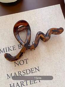 3/1 pieza Clip de pelo con agarre súper grande de estilo retro de Hong Kong con onda, clip de volumen de pelo grande, clip de pelo con patrón de leopardo de moda para mujer, accesorios de pelo elegantes, pinza de pelo casual - Multicolor - Ver 5