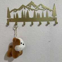 Gold Key Hanger, Wall-Mounted Metal Art Decor And Storage Rack, Multi-Functional Organizer For Kitchen And Living Room, Stylish Entryway Accent With Durable Metal Build, Space-Saving Key Holder And Decorative Rack For Home Organization, Versatile Wall Jewelry Holder And Small Item Storage Solution, Perfect For Organizing Mail, Keys, Receipts, Accessories, And Small Gadgets; Enhances Room Aesthetics With A Modern Silhouette; Easy To Install With Included Mounting Hardware; Strong Metal Construction For Daily Use; Ideal Gift Idea For Housewarming And Wedding Decor - Gold - View 4