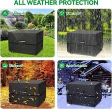 NEVERLAND Fire Pit Cover Round, Waterproof Outdoor Firepit Covers Round For 32-36 Inches 600D Oxford Heavy Duty Patio Gas Fire Pit Covers With 4 Buckle Straps And Air Vents, 36 X 24 Inch Black - ColorB - View 8