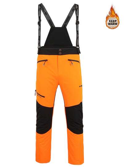 2025 Autumn/Winter New Thick Ski Pants For Men, Multi-Color, Detachable & Adjustable Suspenders, Suitable For Outdoor Hiking & Camping