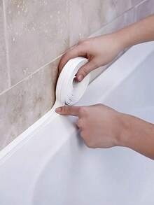 1 Roll Waterproof Mildew Resistant Self-Adhesive Bathroom Sealing Tape - Heavy Duty Sealant For Bathtub, Shower, Sink, Toilet, Floor And Wall Edges - Easy DIY Waterproof Solution, Toilet Sealing | Smooth Surface | Waterproof Adhesive - Multicolor - View 1