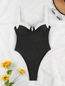 Women's One-Piece Swimsuit,Sexy Backless Beachwear,One-Piece Swimming Suit,Fashionable And Slim-Fitting Vacation Swimsuit - Hồng hồng - Xem 5