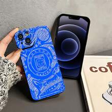Funda para teléfono con el diseño del equipo de fútbol Cruz Azul, compatible con teléfonos ,  17,  16 Pro Max,  15 Pro Max,  13 y  12. Fabricada en TPU, ofrece protección contra golpes y caídas. Un regalo perfecto para aficionados al fútbol, amigos, familiares o como una divertida sorpresa de Halloween. - Negro - Ver 4