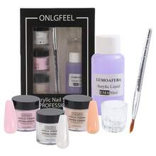 亚克力美甲套装 - 透明/裸色/粉色亚克力粉和液体套装，含亚克力美甲刷，持久耐用，专业DIY亚克力美甲，新手友好型亚克力美甲套装，6件套 - 彩色 - 查看 9