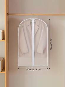 10 Stück/5 Stück/1 Stück Kleiderschutz, moderne halbdurchsichtige staubdichte Haushaltshülle, verstärkter Reißverschluss Anzugsabdeckung, wasserdichte Kleidungsabdeckung, Hochzeitskleid Schutz - Weiss - Übersicht 8