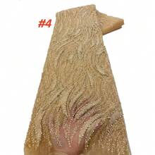 2026 High Quality African Sheer Lace Fabric, Nigerian French Sequin Mesh Fabric, Sewing Embroidered Beaded Lace Sheer Mesh Dress Fabric - Multicolor - View 6