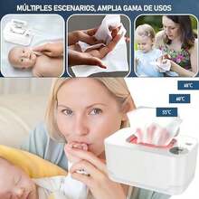 Calentador de Toallitas Húmedas,Calentador Toallitas Humedas con Luz de Noche,Calentamiento a Temperatura Constante y Silenciar, Calentador de Toallitas,Temperatura Ajustable,para Viajes y Familiares - Blanco - Ver 5