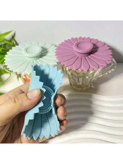 غطاء كوب سيليكون على شكل دوار الشمس 1 قطعة/3 قطع، غطاء كوب متعدد الاستخدامات مقاوم للغبار والتسرب، مناسب لأكواب الشاي والقهوة، مقاوم للحرارة، مثالي للمنزل والمكتب والمقهى وغيرها