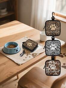 Ziplock Polyester Dog Training Treat Bag - Portable Pet Snack Pouch, Suitable For Outdoor Activities And Dog Walking, Available In Multiple Colors (Leopard Print, Cow Print, Silver), Ideal For Dog Owners And Trainers As Travel Pet Treat Container - Multicolor - View 3