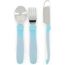 Juego de Cubiertos de Aprendizaje | Tenedor, Cuchillo y Cuchara de Acero Inoxidable | Cubiertos Entrenadores para Niños a Partir de 12 Meses | Vajilla Infantil Soft Touch y Libre de BPA,36982524 - Multicolor - Ver 1