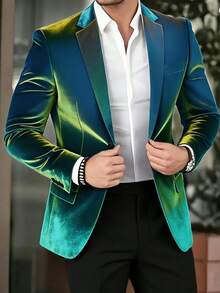 Men's Gradient Color Party Suit Jacket, Two Button Suit Jacket, Suitable For Party Events, Wedding Dinners, And All Seasons - Nhiều màu - Xem 1