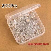 30/50/100/200pcs Assorted Push Pins, Multicolor Plastic Thumbtacks, For Soft Cork Board, Office & School Supplies, Back To School, Home & Office Essentials - Transparent - View 16