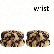 3pcs Makeup Headband Set | Retro Leopard Print Headband + 2pcs Wristband | Soft Coral Fleece Material, Home Decor Set, Cute & Comfortable Grooming Accessories | Suitable For Face Washing, Makeup, SPA, Yoga And Daily Home Care - Mixed Colors - View 5