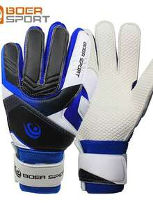 BOER SPORT Soccer Goalkeeper Gloves, Non-Slip Wear-Resistant Adult Goalie Training & Match Gloves (Blue, Black, White) - Blue - View 2