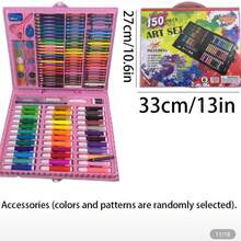 一套42/208支彩色铅笔套装，儿童绘画画笔礼盒，可水洗马克笔套装，送给年轻艺术家的完美礼物，涂鸦玩具画笔，多种颜色适用于任何绘画场景，释放孩子的艺术天赋 - 208 Style Set 粉紅色 - 查看 2