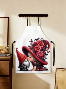 3D Printed Apron, Valentine's Day Pattern Apron, High Quality, High Resolution, Durable, Decorative Apron, Printed Fabric Decor Prop, Waterproof, Unisex Apron, Baking Accessory, Girls' Apron, Women's Valentine's Day Apron, Household Kitchen Supplies, Valentine's Day Gift, Women's Kitchen Apron - Multicolor - View 6