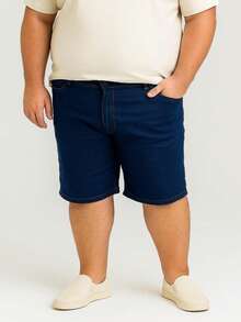 Men's Bermuda Jeans With Plain Elastane - Màu xanh lam - Xem 8