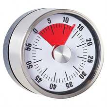 1个不锈钢圆形厨房机械定时器，烤箱定时器，烘焙定时器，学生时间管理工具