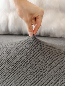 1件装抓绒提花沙发套，全弹力，宠物友好，防污，可机洗，四季皆宜，现代简约风格，适用于1-5座沙发 - 深灰色 - 查看 11