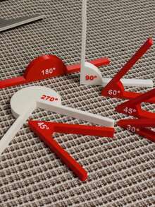 1 Set Math Learning Tools - Angle Measurement Tool, Geometric Angle Display Instrument, Angle Recognition Educational Learning Tools, Made Of Durable Plastic, Suitable For Youth Learners, Math Teaching Aids | Information Display | Durable Plastic Structure