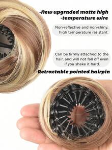 Synthetic Hair Bun With Circle Elastic Clips Straight Donut Updo Hair Wig Bird's Nest Shaped Retractable Hairpieces 4 Inch Stretchable Elegant Women's Magic Bun Maker High Temperature Fiber Suitable For All Hair Types Firm Fit Design Easily Create Stylish Black Bun Maker - Multicolor - View 9