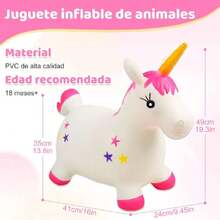 Caballo Hinchable para Saltar, Tolva Inflable de Animales para Niños. Bouncy Boing, Inflatable Hopping Farm Animals con Air Pump, Bouncing y Active Play para Niñas y Niños (Unicornio),36985812 - Púrpura polvoriento - Ver 2