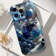 2026 nueva funda de teléfono esmerilada, diseño de uva azul y bebida de vidrio para  17 14 Pro Max  17 13 Pro  17 12  Galaxy S23 S22 S21 funda de protección para teléfono, funda de pareja, regalo para novio y novia, regalo de vacaciones - Blanco antiguo - Ver 6