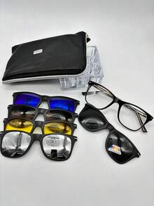 Lentes para Graduación con 5 Clips de Imán intercambiables para unisex codigo -1202 material- TR90 La calidad del producto es muy buena. El material es ligero. Es adecuado para usar en el trabajo, en fiestas, en casa y para uso prolongado. La mayoría de las compras pueden traer todas las ópticas para que puedas hacer el grado que desees. Se puede configurar para miopía y presbicia. El producto se ve bien. Todas las lentes para anteojos en mi tienda son a prueba de radiación y las lentes para el sol pueden proteger contra los rayos ultravioleta. tamano -52/18/140 altura de lente -45 longitud total-145 ..................... ..........................checale sin compromiso muchas gracias Imán - Marrón - Ver 2