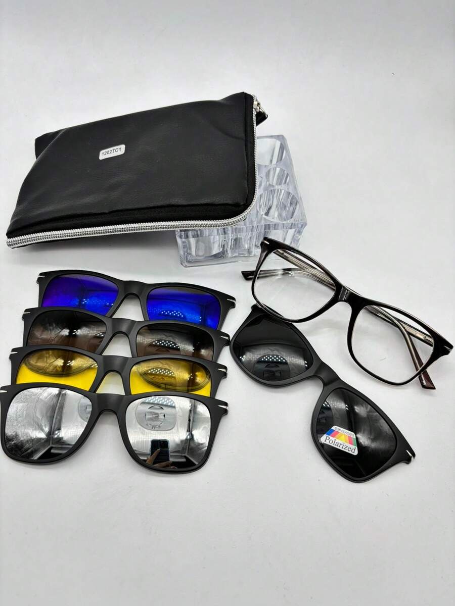 Lentes para Graduación con 5 Clips de Imán  intercambiables para unisex codigo -1202 material- TR90 La calidad del producto es muy buena. El material es ligero.  Es adecuado para usar en el trabajo, en fiestas, en casa y para uso prolongado.  La mayoría de las compras pueden traer todas las ópticas para que puedas hacer el grado que desees.  Se puede configurar para miopía y presbicia. El producto se ve bien.  Todas las lentes para anteojos en mi tienda son a prueba de radiación y las lentes para el sol pueden proteger contra los rayos ultravioleta. tamano -52/18/140 altura de lente -45 longitud total-145 ..................... ..........................checale sin compromiso   muchas gracias  Imán
