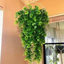 1/2/4pcs Artificial Eucalyptus Plants, Fake Hanging Fern, UV-Resistant Plastic Material, Suitable For Indoor/Outdoor Decor, Home Room Wall Decor, Wedding Patio Porch Decor, Valentine's/Birthday/Graduation Gift, Garden Decor, Outdoor Plants, Gardening, Fake Flowers