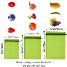 50/100 túi bảo vệ trái cây - Túi lưới che phủ cây ăn quả, túi lưới bảo vệ trái cây, túi vải gạc, túi lưới tái sử dụng màu xanh lá cây dùng cho rau quả. - Nhiều màu - Xem 5