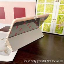 樱桃蝴蝶结图案平板电脑保护套 - 哑光防震保护套，带可调节支架，复古时尚设计，笔槽，兼容 iPad 10.9/10.2/Air 第五代/Pro 11/第十代/9.7/Air 2/iPad（第七代）/iPad（第八代）/iPad Air 4/5/iPad Pro 11/iPad 第十代，自动休眠/唤醒功能，时尚平板电脑配件 - 粉色 - 查看 5