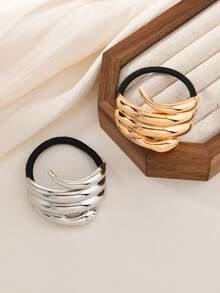 2 chiếc dây buộc tóc hình trái tim bằng kim loại, phụ kiện tóc tối giản, thanh lịch, thời trang, phù hợp cho nhiều dịp, dùng để buộc tóc đuôi ngựa, chun buộc tóc, dây chun giữ tóc, dây buộc tóc. - Nhiều màu - Xem 12