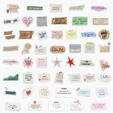 50pcs Inspirational English Phrase Stickers For Scrapbooking, Luggage, Notebook, Water Bottle, Phone Case, DIY