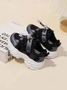 2025 Spring/Autumn New Kids Breathable Mesh Casual Sneakers, Running Shoes For Boys And Girls - Black - View 2