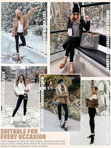 女士加厚高腰保暖打底裤，秋冬季保暖羊羔绒修身裤