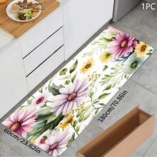 1pc Colorful Floral Print Absorbent Mat/Drying Mat For Coffee Maker, Dishes - Absorbent Polyester Desktop Protective Mat With Rubber Anti-Slip Pad, For Kitchen Counter Decor, Home Bar And Dining Table - Multicolor - View 13