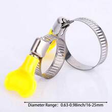 Faucet Clamp: Hand Tightening Clamp, Collar Clamp, Pipe Clamp, Water Pipe Tightening Clamp, Fixing Clip - Yellow - View 8